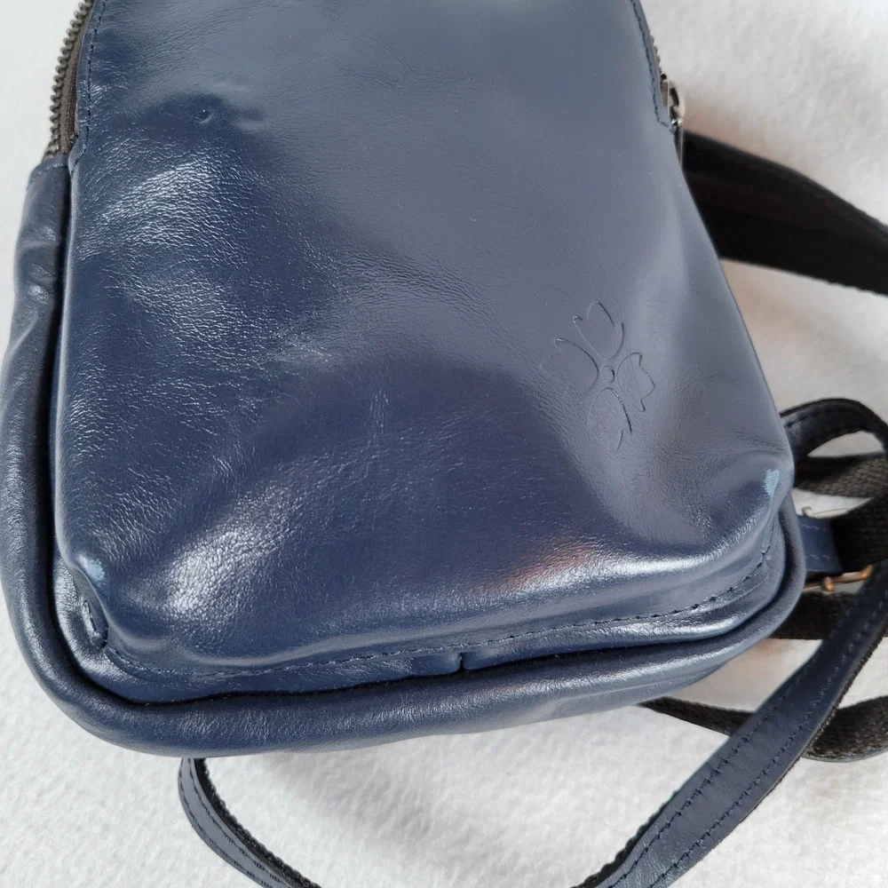 Patricia Nash Womens Annalie Sling Bag Leather Mini Backpack Navy Blue Western